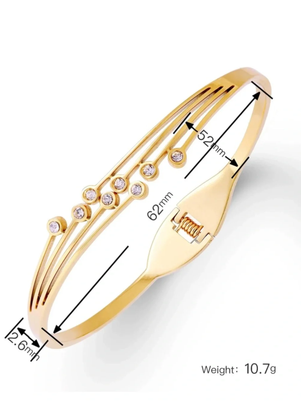 Elegant Golden Crystal Accent Bracelet